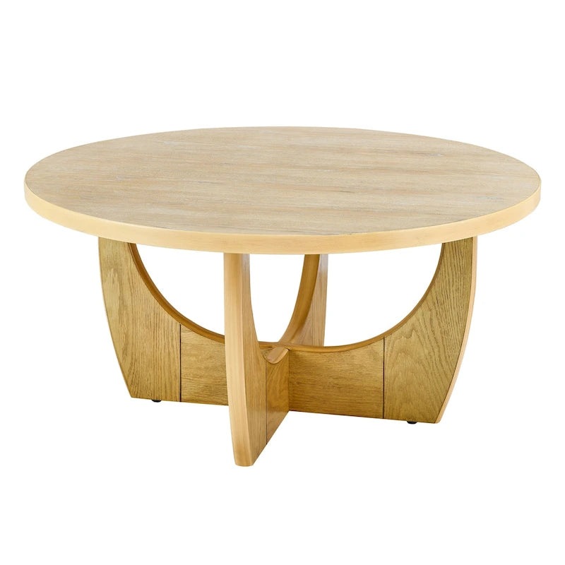 Mesa de centro redonda de madera para sala de estar
