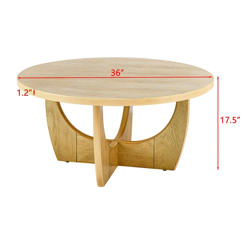 Mesa de centro redonda de madera para sala de estar