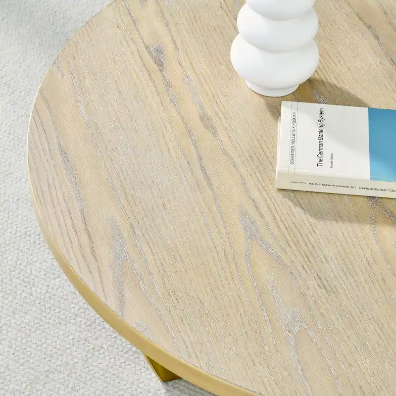 Mesa de centro redonda de madera para sala de estar