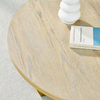 Mesa de centro redonda de madera para sala de estar