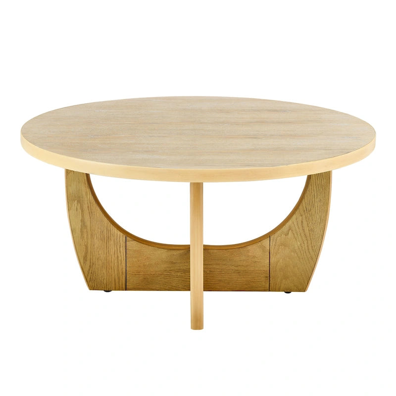 Mesa de centro redonda de madera para sala de estar