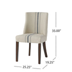 Silla de comedor, detalles de tachuelas, beige, patas de madera de caucho marrón