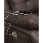 Sofá seccional reclinable eléctrico marrón oscuro - 112 An. x 39 Pr. x 41 Al.