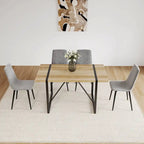 Mesa de cocina de madera de mediados de siglo, mesa y sillas de comedor para apartamento pequeño con base y patas de metal para cocina