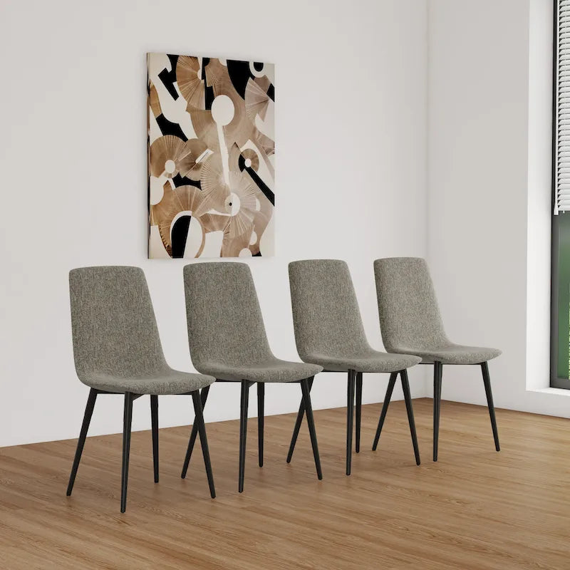 Mesa de cocina de madera de mediados de siglo, mesa y sillas de comedor para apartamento pequeño con base y patas de metal para cocina