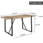 Mesa de cocina de madera de mediados de siglo, mesa y sillas de comedor para apartamento pequeño con base y patas de metal para cocina