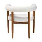 Silla de comedor Caia Boucle - Sillón moderno tapizado, color crema, diseño minimalista