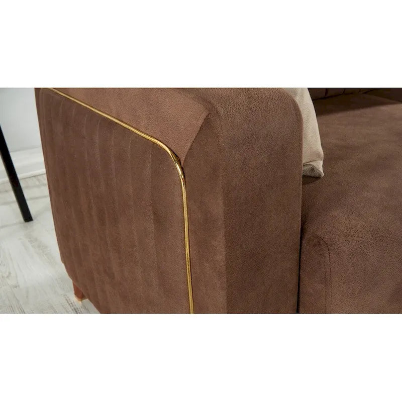 Sofá seccional cama de lino