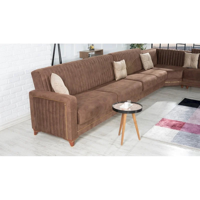 Sofá seccional cama de lino