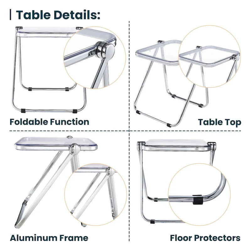 Mesa Rectangular Plegable con Estructura de Aluminio - 16.73