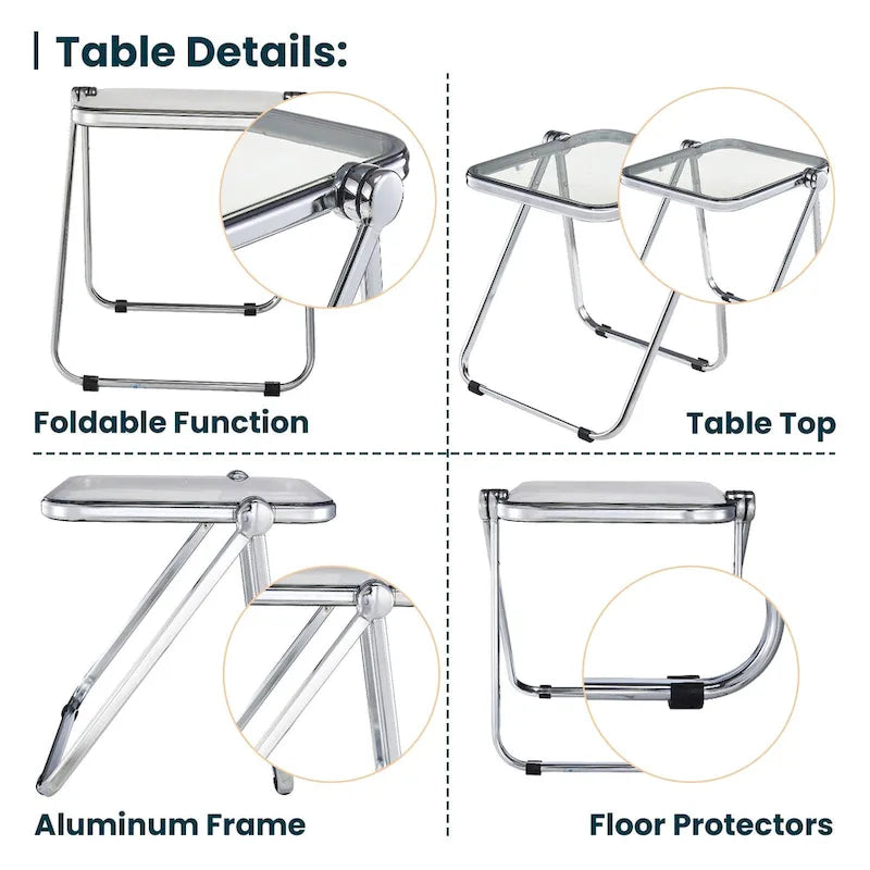 Mesa Rectangular Plegable con Estructura de Aluminio - 16.73