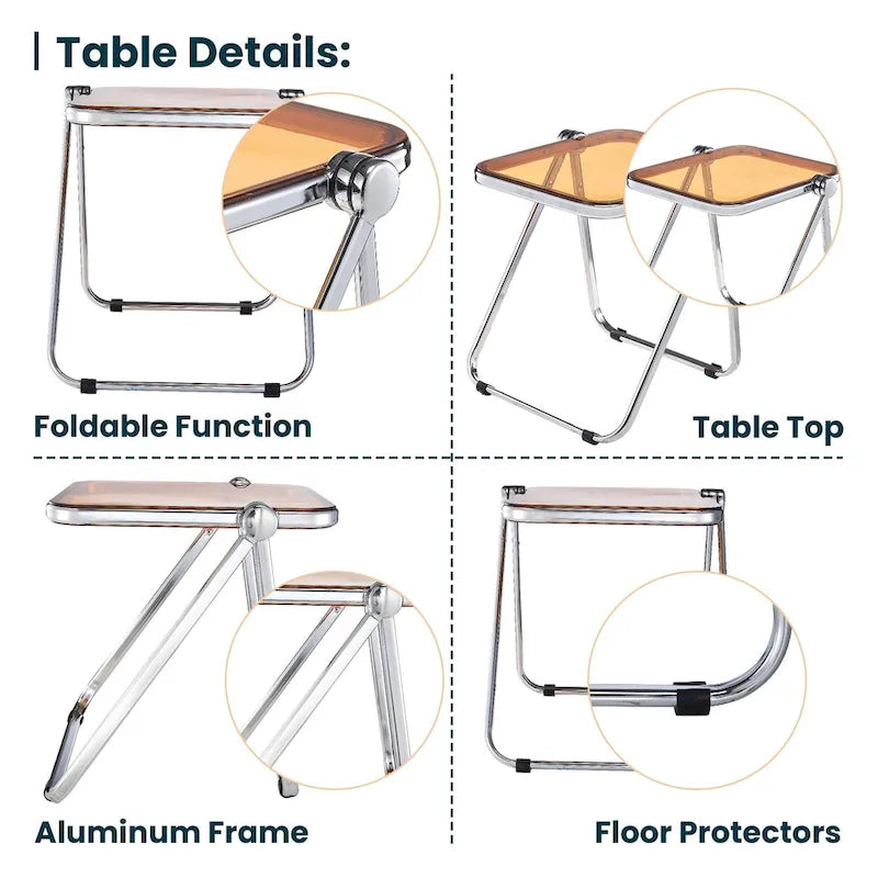 Mesa Rectangular Plegable con Estructura de Aluminio - 16.73