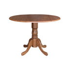 Mesa de 42 pulgadas de madera maciza con doble ala abatible y 2 sillas con respaldo en X - 3 piezas