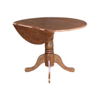 Mesa de 42 pulgadas de madera maciza con doble ala abatible y 2 sillas con respaldo en X - 3 piezas