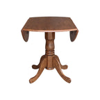 Mesa de 42 pulgadas de madera maciza con doble ala abatible y 2 sillas con respaldo en X - 3 piezas