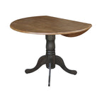 Mesa de 42 pulgadas de madera maciza con doble ala abatible y 2 sillas con respaldo en X - 3 piezas