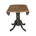 Mesa de 42 pulgadas de madera maciza con doble ala abatible y 2 sillas con respaldo en X - 3 piezas