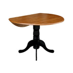 Mesa de 42 pulgadas de madera maciza con doble ala abatible y 2 sillas con respaldo en X - 3 piezas