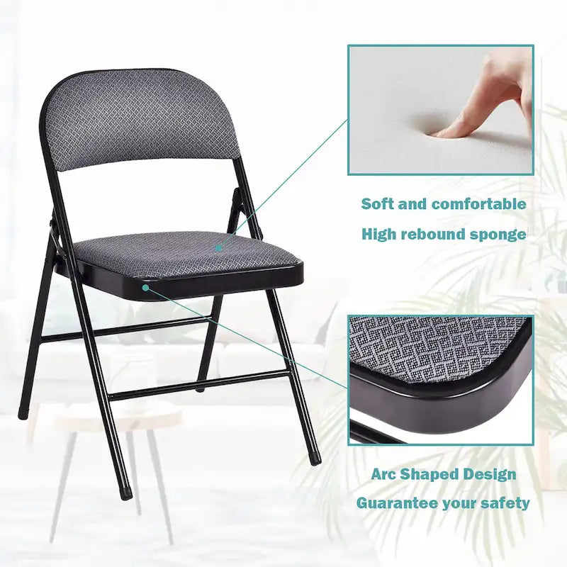 Sillas plegables con estructura metálica Sillas portátiles con asiento acolchado