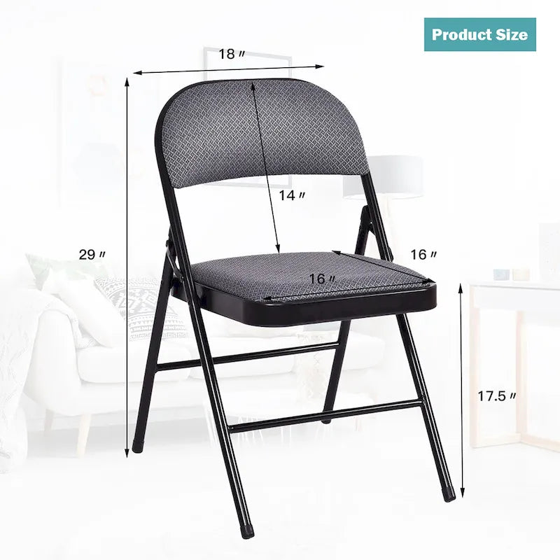 Sillas plegables con estructura metálica Sillas portátiles con asiento acolchado