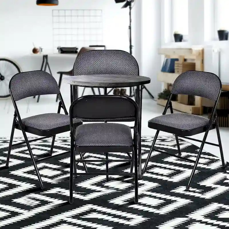 Sillas plegables con estructura metálica Sillas portátiles con asiento acolchado