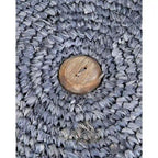 Puf otomano de madera de rafia natural hecho a mano