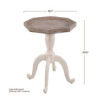 Mesa auxiliar octagonal de madera maciza estilo rústico de 24.6 - 24.6 x 18.1 x 18.1