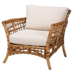 Sillón de ratán marrón natural bohemio moderno