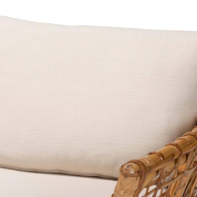 Sillón de ratán marrón natural bohemio moderno