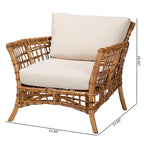 Sillón de ratán marrón natural bohemio moderno