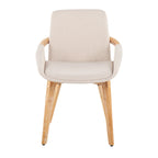 Silla de comedor de madera natural Pugo