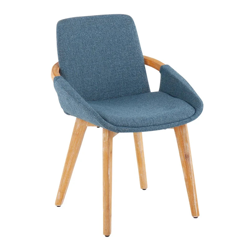 Silla de comedor de madera natural Pugo