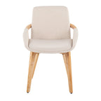 Silla de comedor de madera natural Pugo