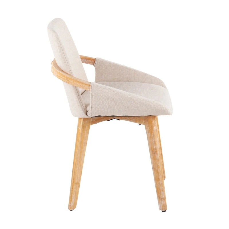 Silla de comedor de madera natural Pugo