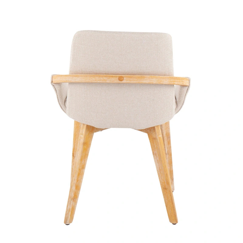 Silla de comedor de madera natural Pugo