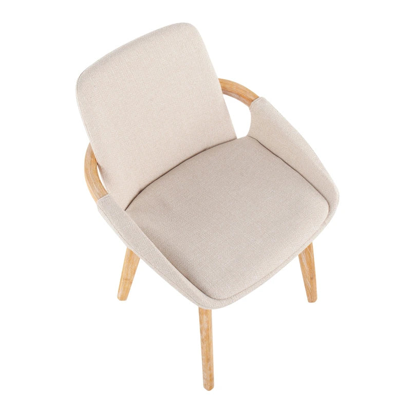 Silla de comedor de madera natural Pugo
