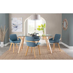 Silla de comedor de madera natural Pugo