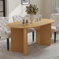 Mesa de Comedor Ovalada de Madera Maciza Estilo Nórdico - Perfecta para Reuniones de 6 Personas 67 - 67*34*30