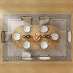 Mesa de Comedor Ovalada de Madera Maciza Estilo Nórdico - Perfecta para Reuniones de 6 Personas 67 - 67*34*30