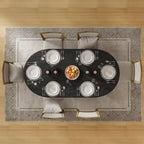 Mesa de Comedor Ovalada de Madera Maciza Estilo Nórdico - Perfecta para Reuniones de 6 Personas 67 - 67*34*30