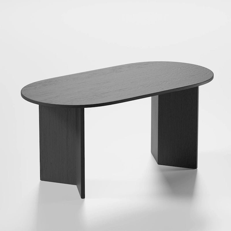 Mesa de Comedor Ovalada de Madera Maciza Estilo Nórdico - Perfecta para Reuniones de 6 Personas 67 - 67*34*30