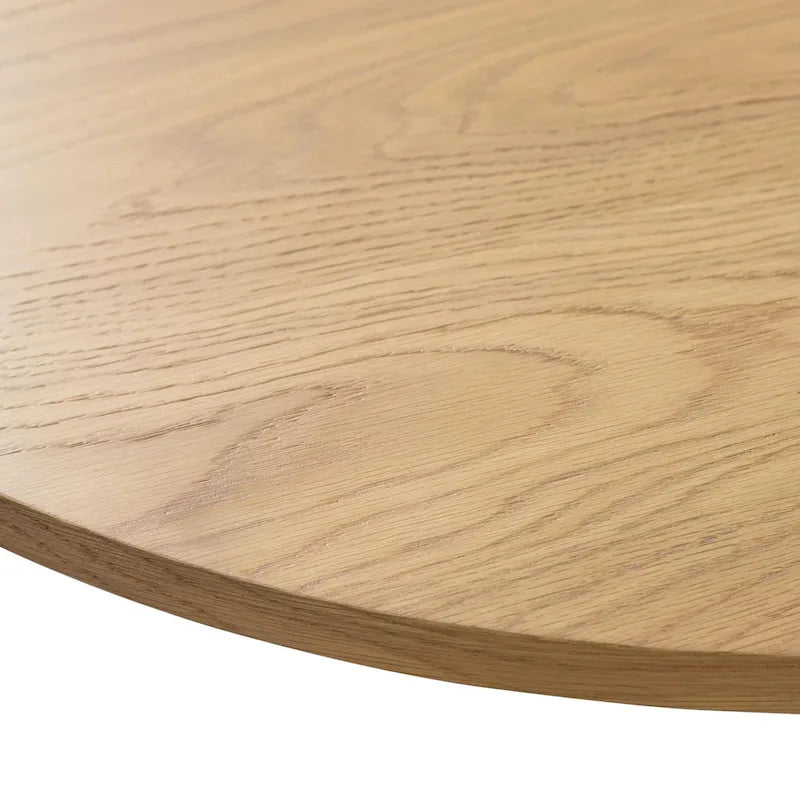 Mesa de Comedor Ovalada de Madera Maciza Estilo Nórdico - Perfecta para Reuniones de 6 Personas 67 - 67*34*30