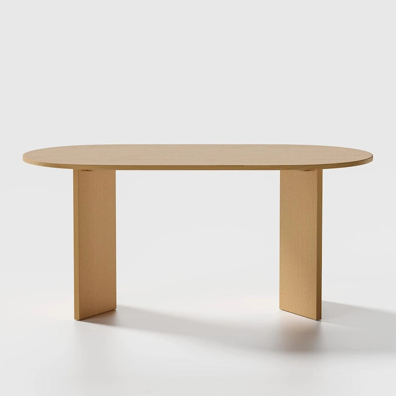 Mesa de Comedor Ovalada de Madera Maciza Estilo Nórdico - Perfecta para Reuniones de 6 Personas 67 - 67*34*30
