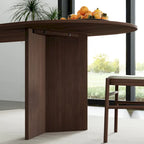 Mesa de Comedor Ovalada de Madera Maciza Estilo Nórdico - Perfecta para Reuniones de 6 Personas 67 - 67*34*30