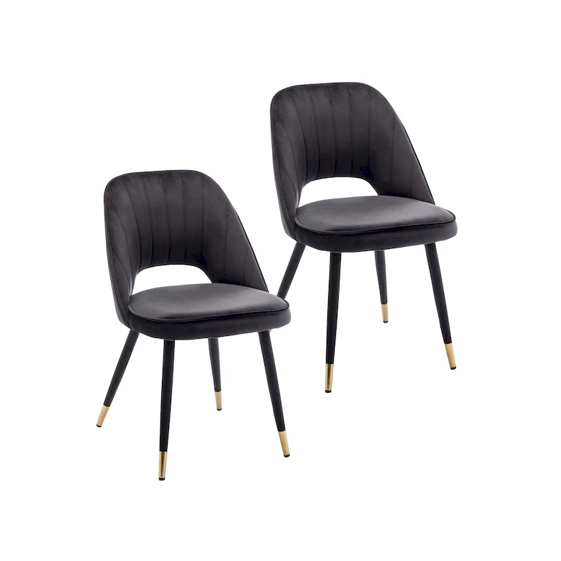 Sillas de comedor de terciopelo Orel con ribete dorado