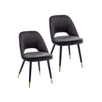 Sillas de comedor de terciopelo Orel con ribete dorado