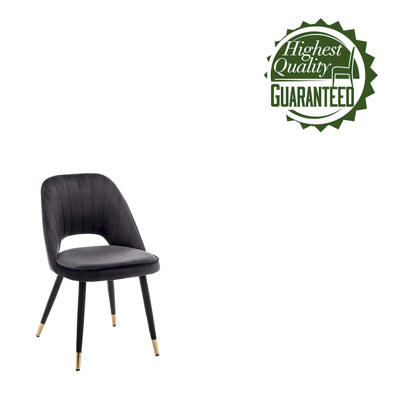 Sillas de comedor de terciopelo Orel con ribete dorado