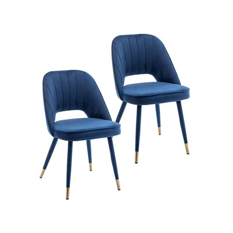 Sillas de comedor de terciopelo Orel con ribete dorado