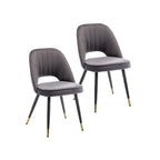 Sillas de comedor de terciopelo Orel con ribete dorado