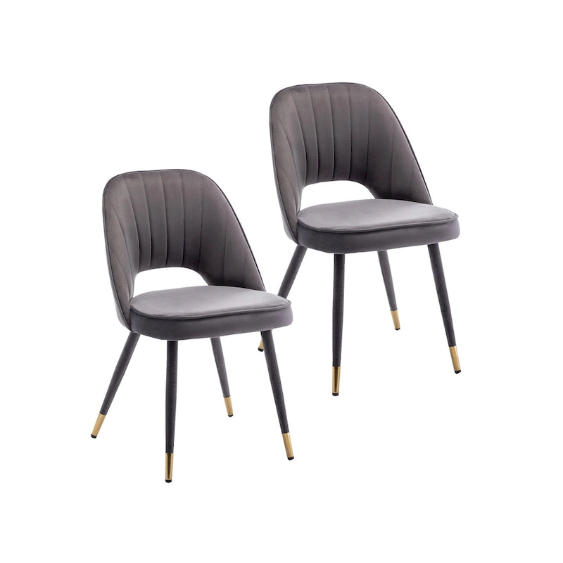Sillas de comedor de terciopelo Orel con ribete dorado